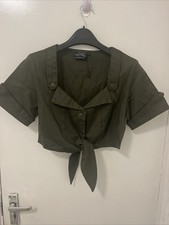 NWOT Living Dead Souls Khaki Green Top Size L