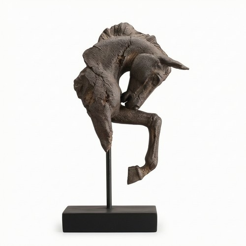 Horse head sculpture weathered - horse,