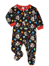 Mickey Mouse Boys Fleece Footed Sleeper NWT Size 12 18 24 Months Disney 