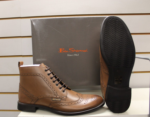 Ben sherman brogue boots - sherman, tan