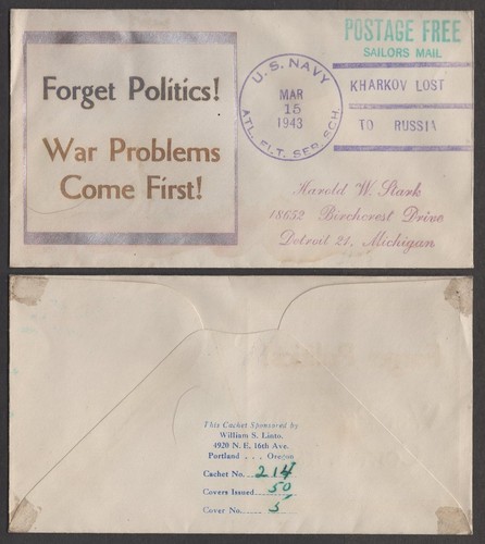 1943 navy patriotic cover - u.s.,