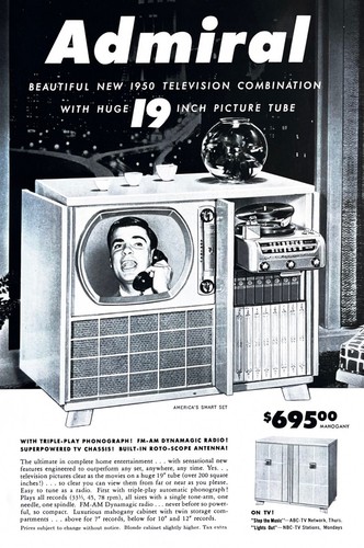 1950 admiral genuine - 1950, tv