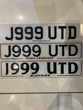 Man Utd Number Plate. 1999 The Year Man U Won The Treble.