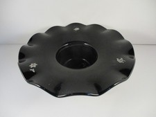 Vintage black glass rose/posy bowl