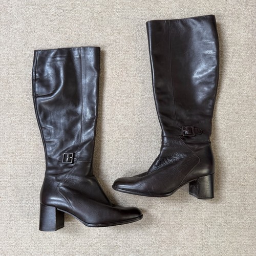 Vintage brown knee high heeled - vintage,