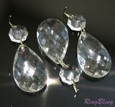 3 x Replacement Chandelier Crystal Pear Drops Pendeloques Chandelier Spare Parts