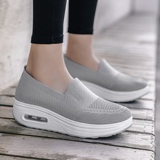 Women Ladies Slip On Orthopedic Sneakers Cushion Platform Diabetic Walking Shoes