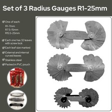 Radius Gauge, Set of 3, 1 -