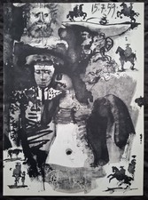 Pablo Picasso, Toros y Toreros - Black and White Lithograph 1961