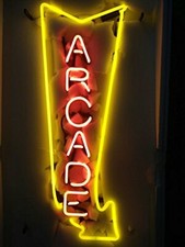 Arcade Arrow Real Glass Neon