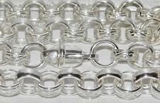 Sterling Silver Men's Gent's Heavy Patterned Belcher Chain 22 inch