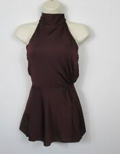 Ted Baker Malean Twisted waist Halter Neck Top Wine RRP £65 size 0 - 5 New