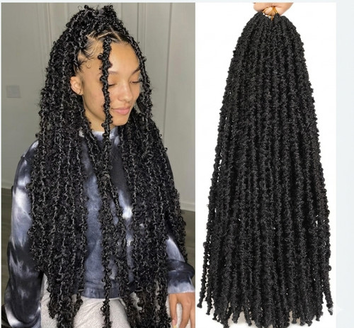 Distressed faux locs inch - distressed,