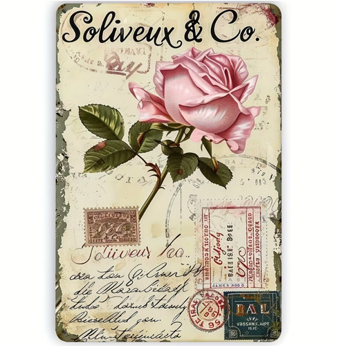 Retro rose wall - rose, french