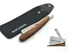 WOODEN BARBER SALON STRAIGHT CUT THROAT SHAVING RAZOR RASOIRS RASOI Kit