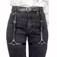 Women PU Leather Leg Harness