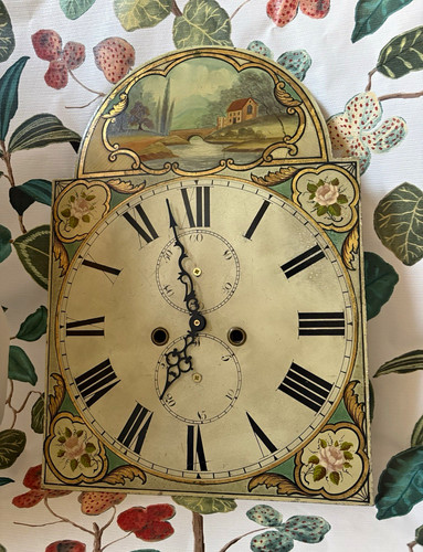 Hand painted grandfather - , clock