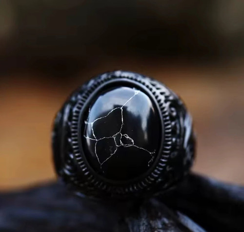 Mens black signet ring - mens,