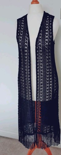 Long black crochet - long,