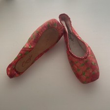 Hand Drawn NEW Capezio Pointe shoes Red Strawberry Design