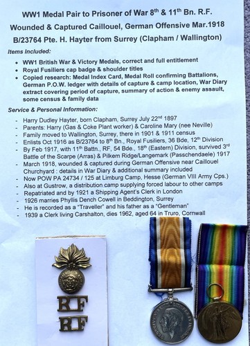 Ww1 medal pair badges - ww1,
