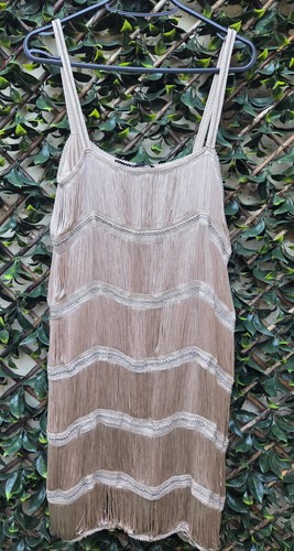 Zara gold fringe party dress - zara,