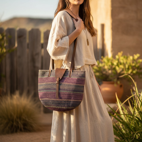 African vintage bucket bag - african,