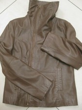 M&S leather JACKET 10 12 BIKER