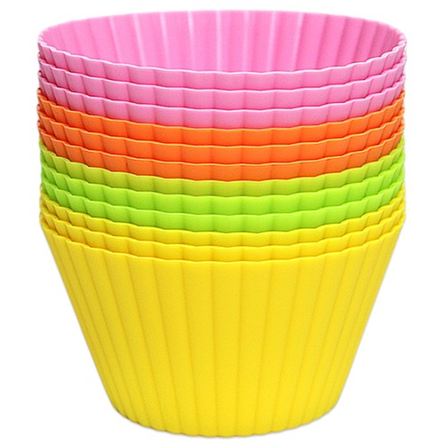 Jumbo silicone muffin - cases, 12