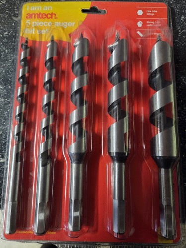 Amtech auger bit set 5pc - bit,