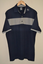 Footjoy Mens Blue & Grey S/S Polo Golf Shirt UK Large Athletic Fit - Sun faded