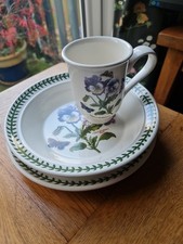 Portmerion Pottery Cup Bowl Plate Pansy Iris Botanic Garden
