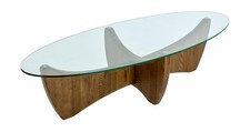DFS Selma Rustic Solid Oak & Glass Oval Coffee Table RRP £349