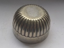Vintage Old Antique silver pewter Decorative Lid jelly mould small 2" 