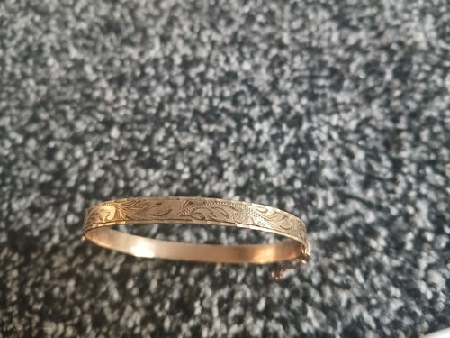 Vintage hinged engraved bangle - hinged,