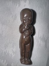 Vintage brown bakelite baby figurine – Frozen Charlotte style 1950s toy