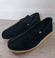 Men’s Clarks Originals Ashton Skye Black Suede Slip on Shoes 8 UK RRP 