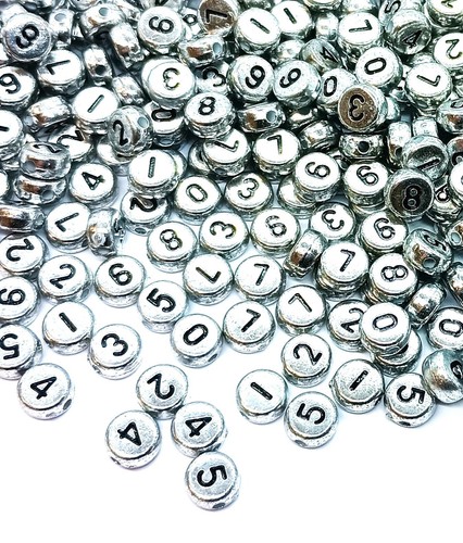 300pcs 7x4mm flat round silver