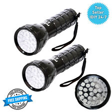 Rolson 28 LED Aluminium Torch With Batteries Included 100 Lumen Super Bright 2pc