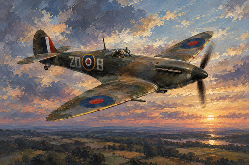 Spitfire aircraft canvas - spitfire,