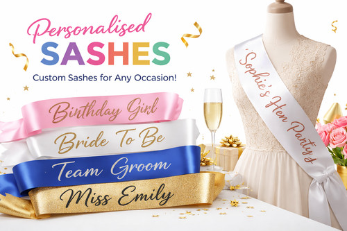 Personalised party sash - personalised,