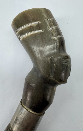 Vintage african carved horn - african,