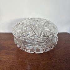Vintage Cut Glass Lidded Candy Bowl/ Bonbon Dish/ trinket Bowl Or Dish