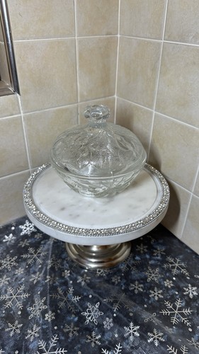 Small glass bowl with - with, lid