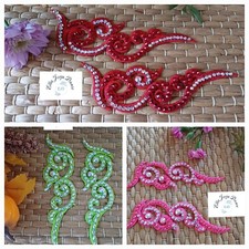 Pair Diamante appliques , 6 x 2 inches for costume hair by Ellis Jorja Dance