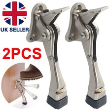 2Pcs Stainless Steel Door Stop Kick down Stopper Holder Catch Gate Pedal