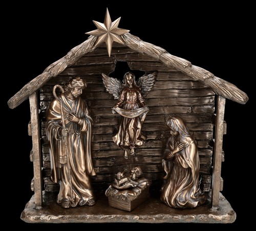 Christmas crib bronzed - christmas,