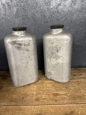 Vintage Military Army Water Bottle x 2 Aluminium Reenactment Prop Equipment