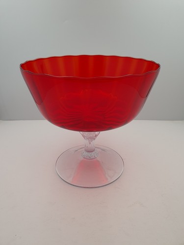 Vintage ruby red fluted fruit - red,