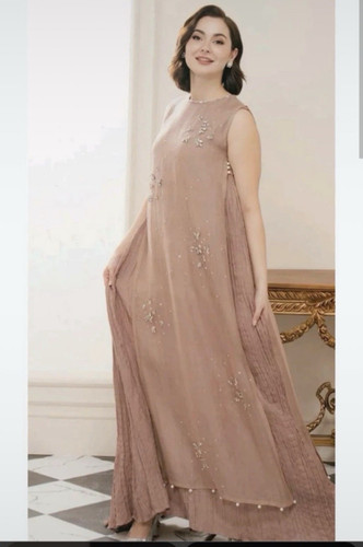 Embellished organza abaya - embellished,